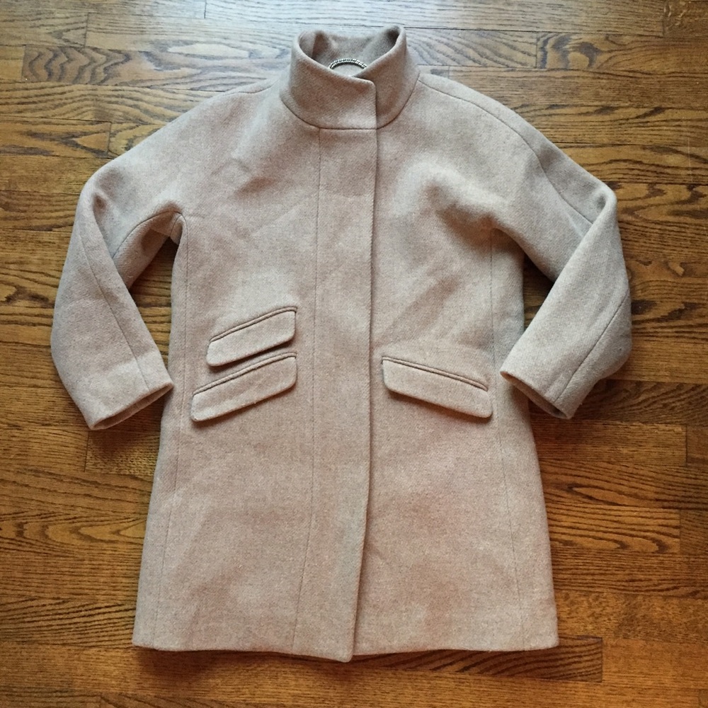 SOLD J.Crew Stadium Cloth Cocoon Coat Camel 8P - Picture 2 of 6
